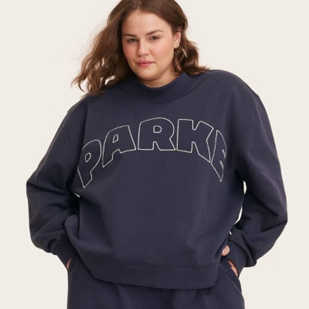 NWT Women's Mockneck Pullover Sweatshirt - Parke x Target Navy Blue L/XL
